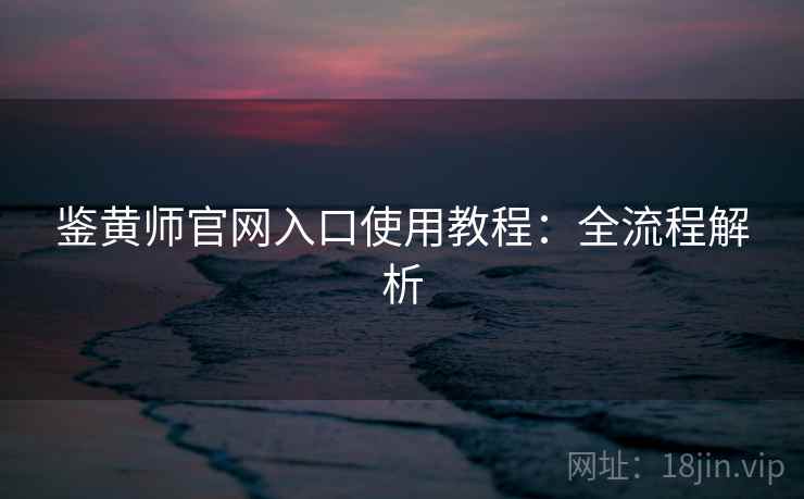鉴黄师官网入口使用教程：全流程解析
